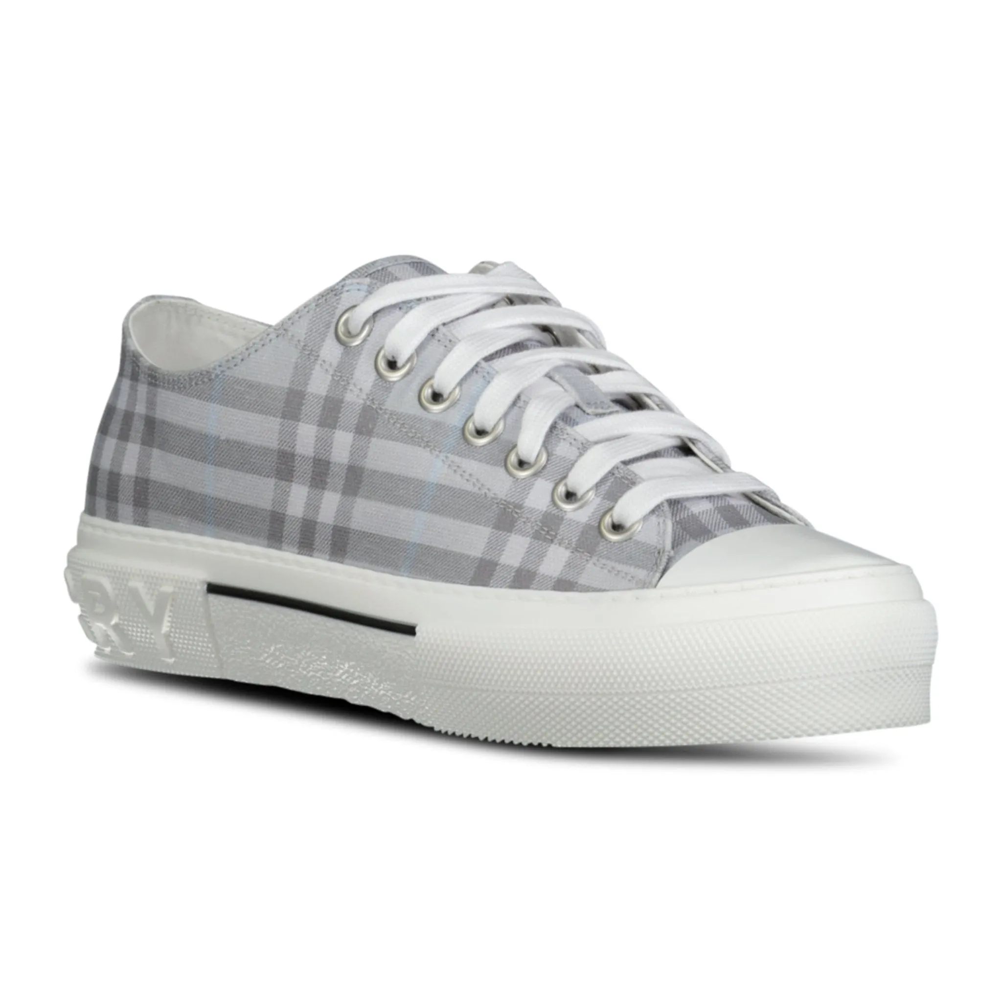 Burberry check trainers grey