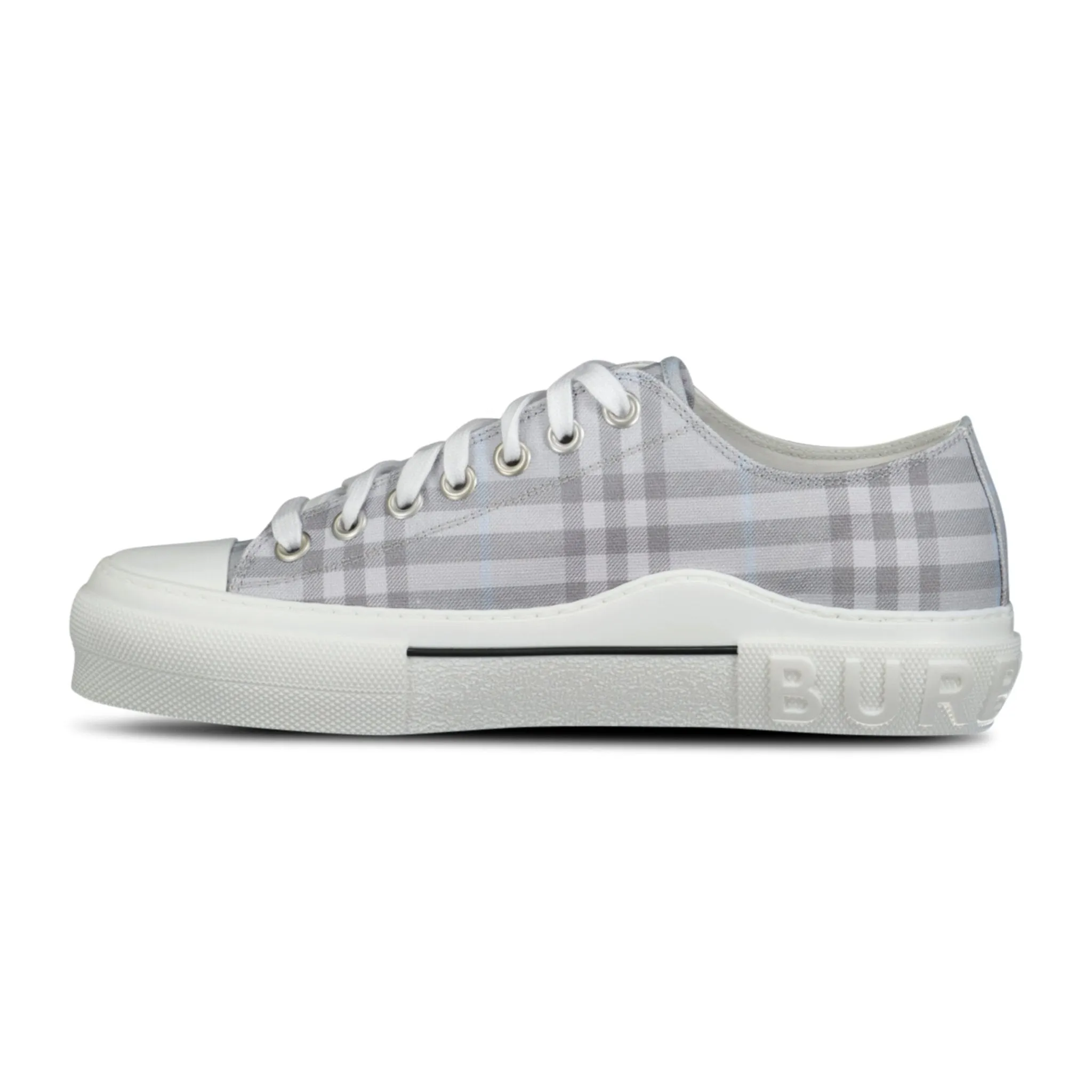 Burberry check trainers grey