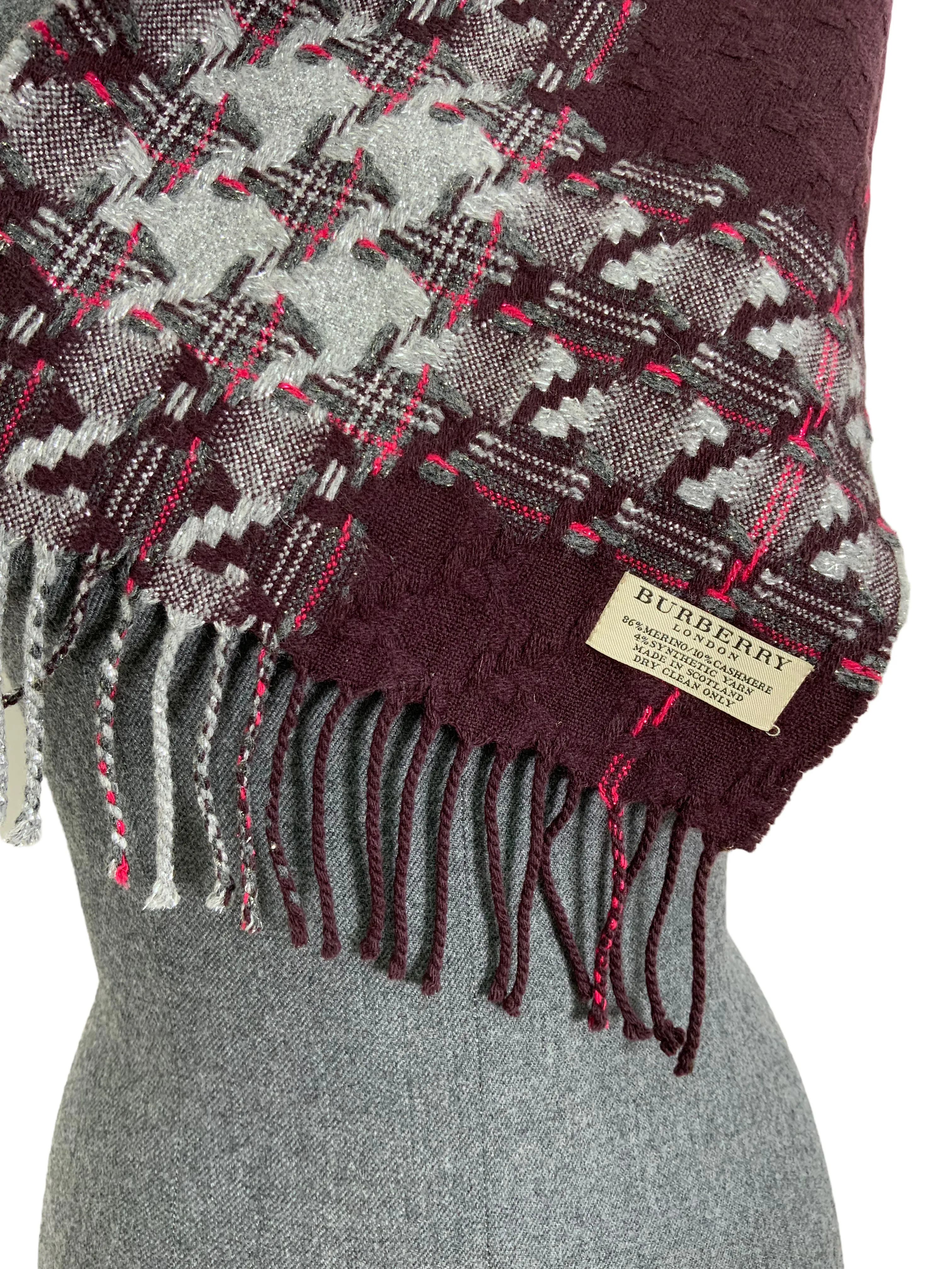 Burberry Checkered Plaid Wool Scarf - Shop Now