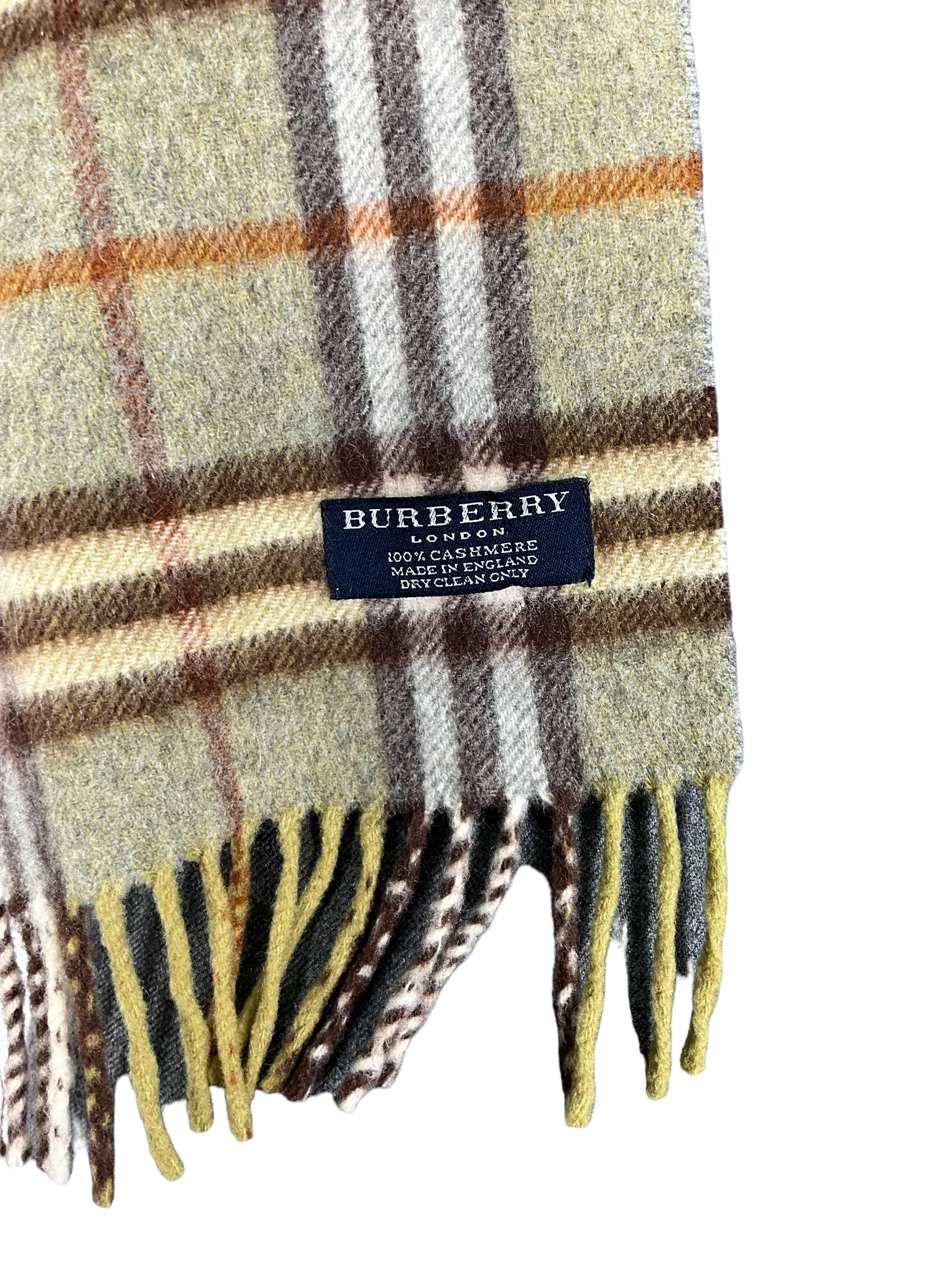 Burberry Olive Cashmere Scarf can be rewritten as Olive Cashmere Scarf by Burberry.