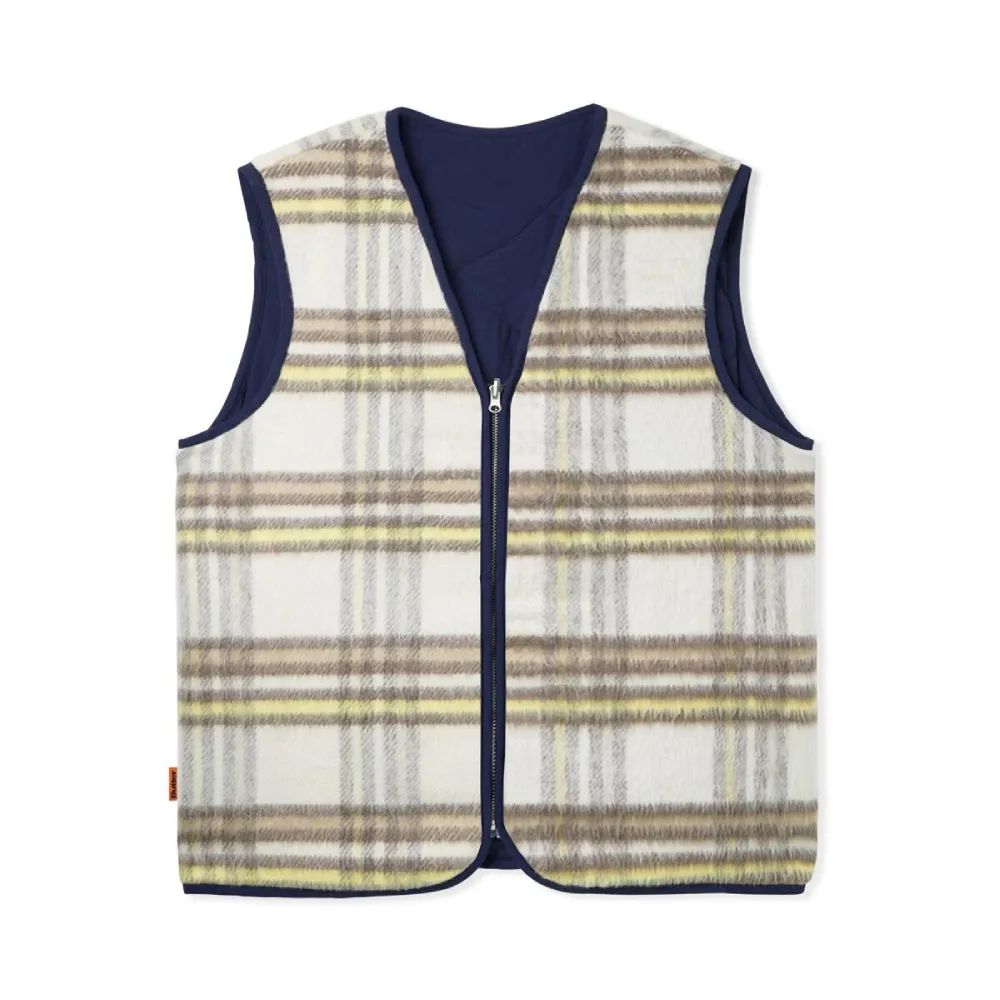 Butter Goods Plaid Vest - Navy/Wheat