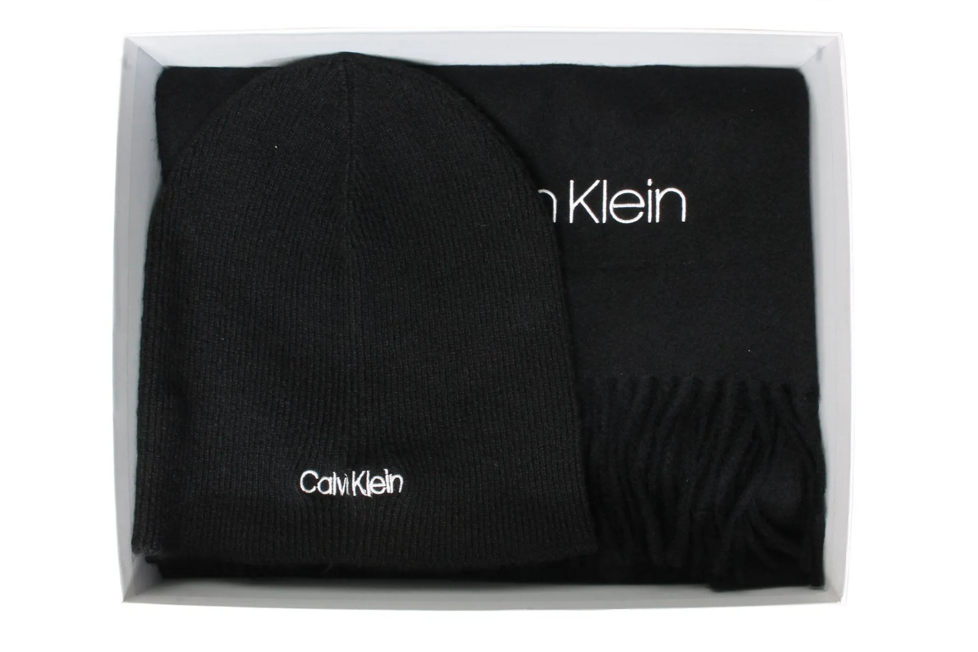 Calvin Klein Men's Wool Beanie Scarf Set