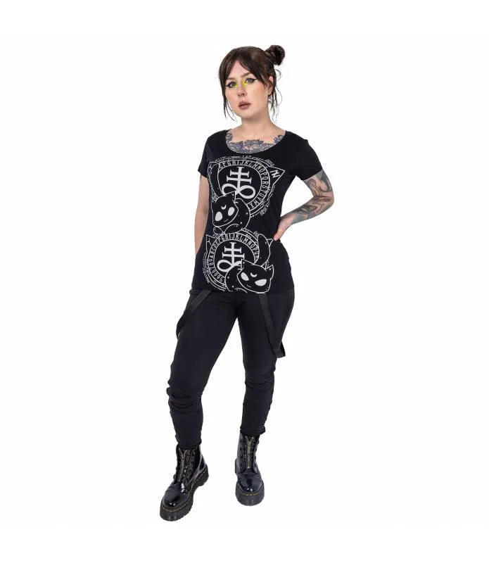 Camiseta Cat Craft T Chica Negra Gatos Ouija INNOCENT