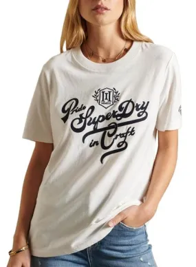 Camiseta Superdry Pride In Craft Beige Para Mujer