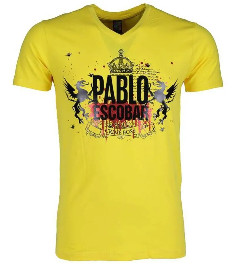 Camisetas - Pablo Escobar Crime Boss - Amarillo