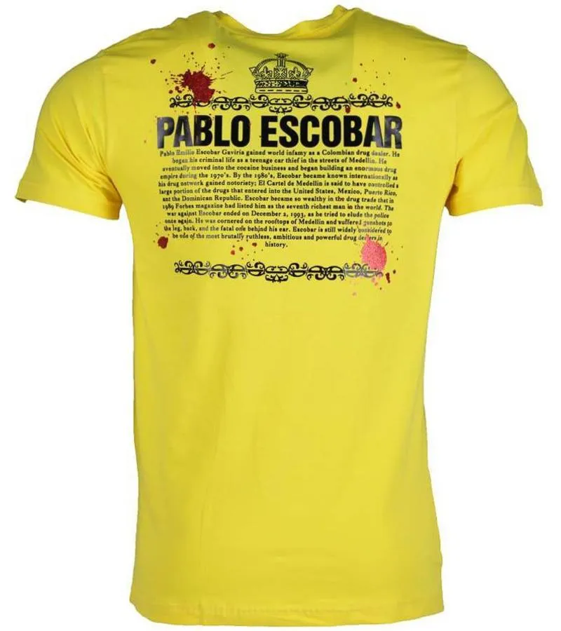 Camisetas - Pablo Escobar Crime Boss - Amarillo