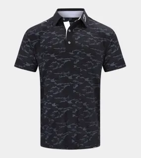 Camo Polo Shirt in Black