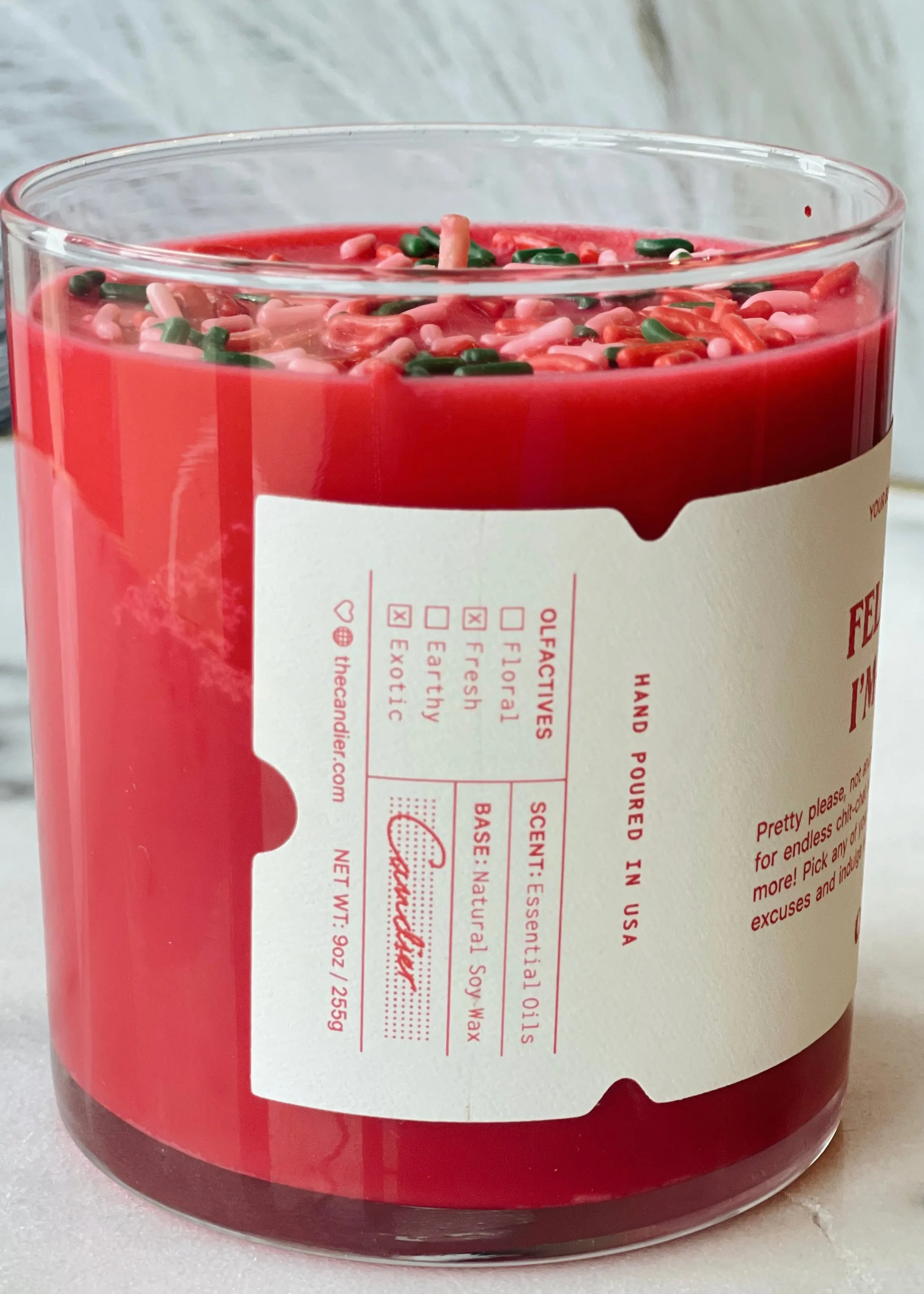 Candier Christmas Candle | Feliz Nah Im Good