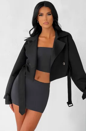 Caprice Black Trench Coat