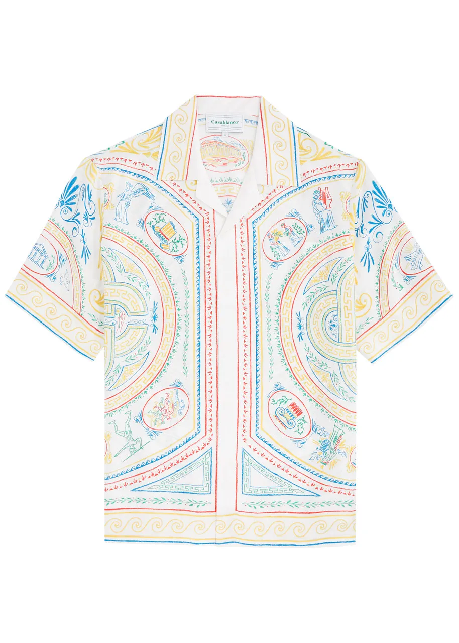 CASABLANCA Crayon Vase printed silk-satin shirt -                         -                     -                