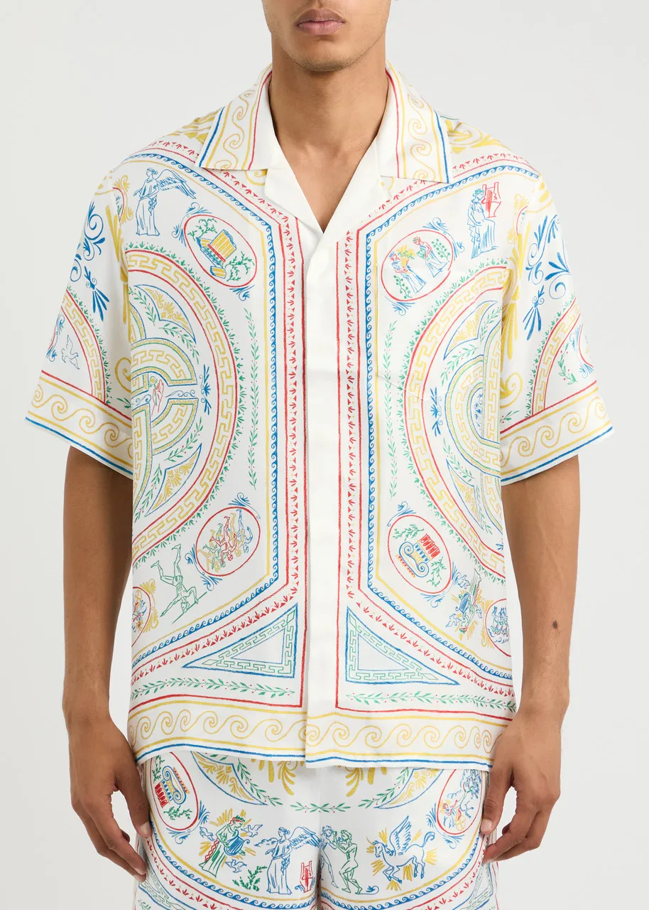 CASABLANCA Crayon Vase printed silk-satin shirt -                         -                     -                