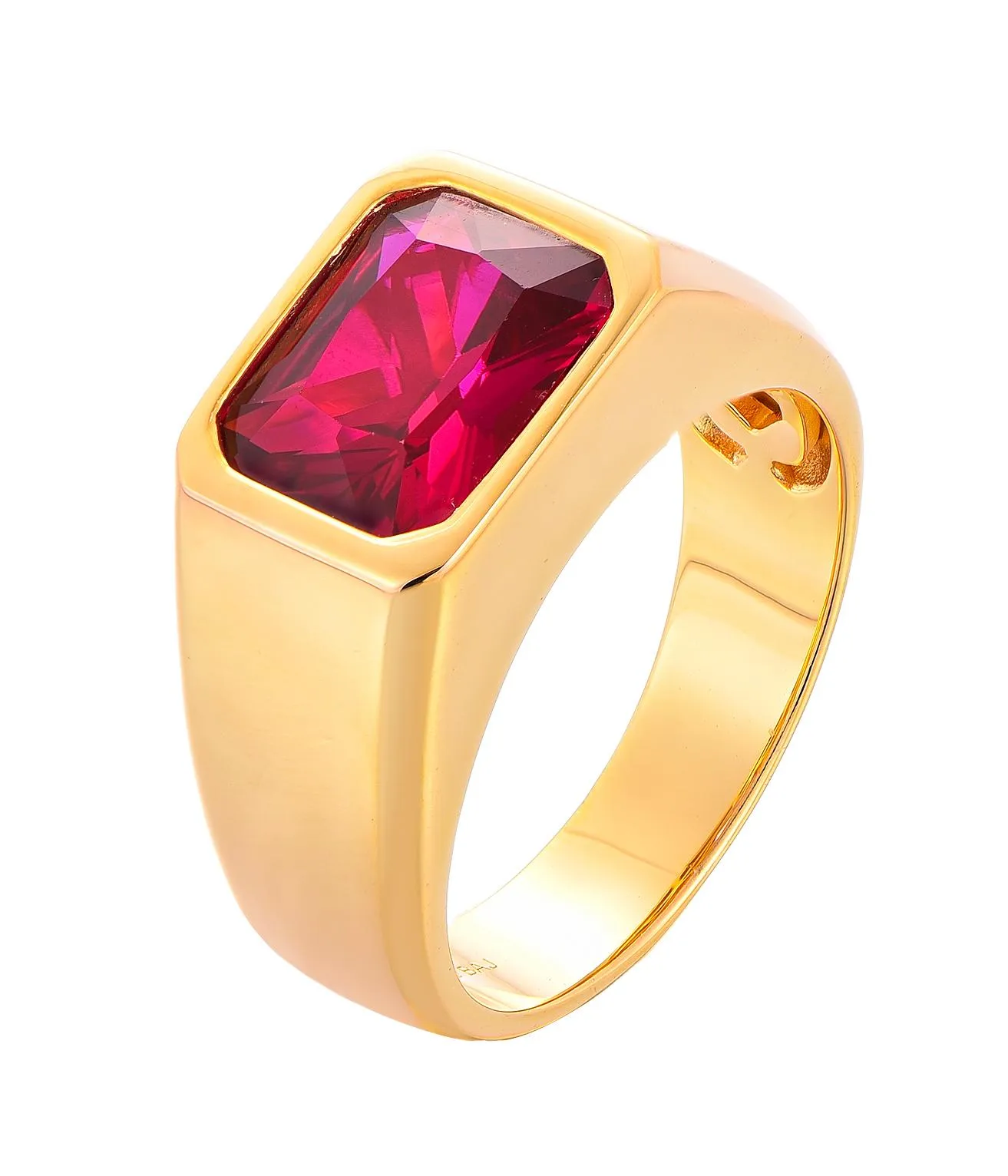 Casablanca Gold Plated Ruby Stone Ring