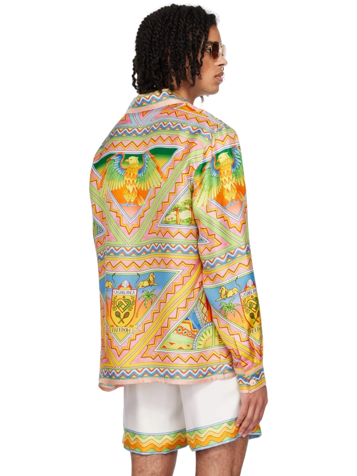 Casablanca Shirt Cuban Collar Freedom And Joy Multicolour