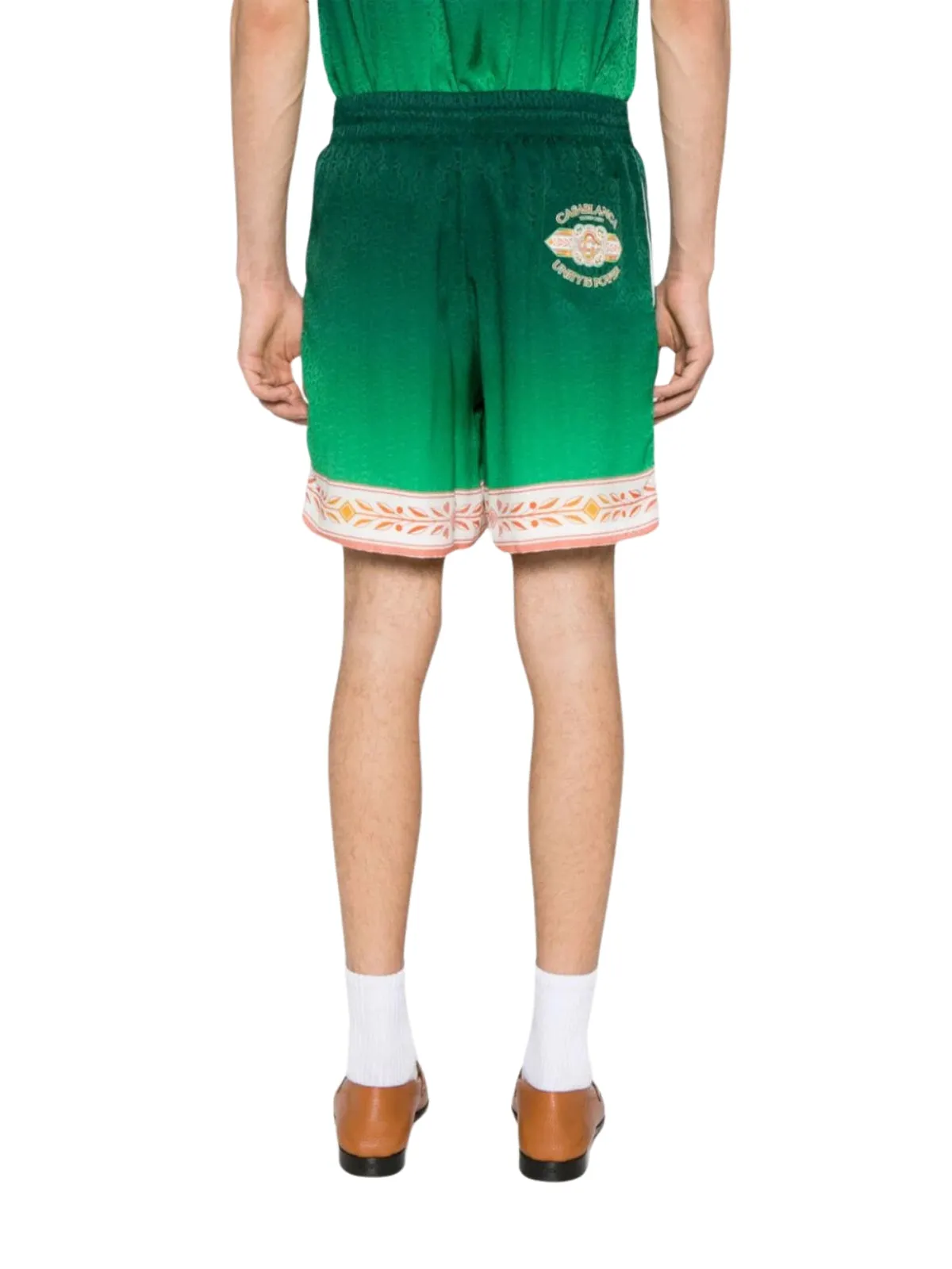 Casablanca Shorts Silk Unity Is Power Green