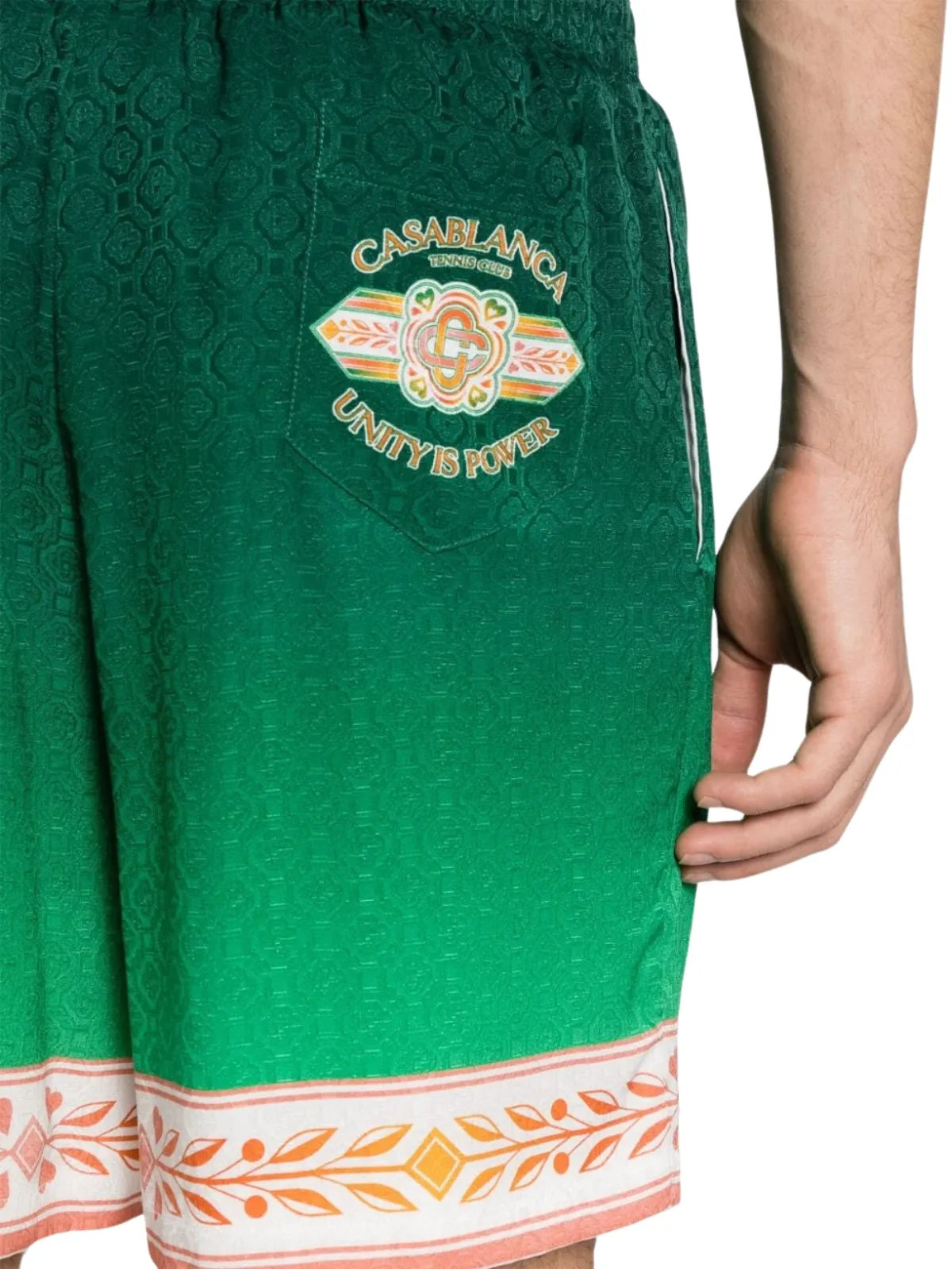 Casablanca Shorts Silk Unity Is Power Green