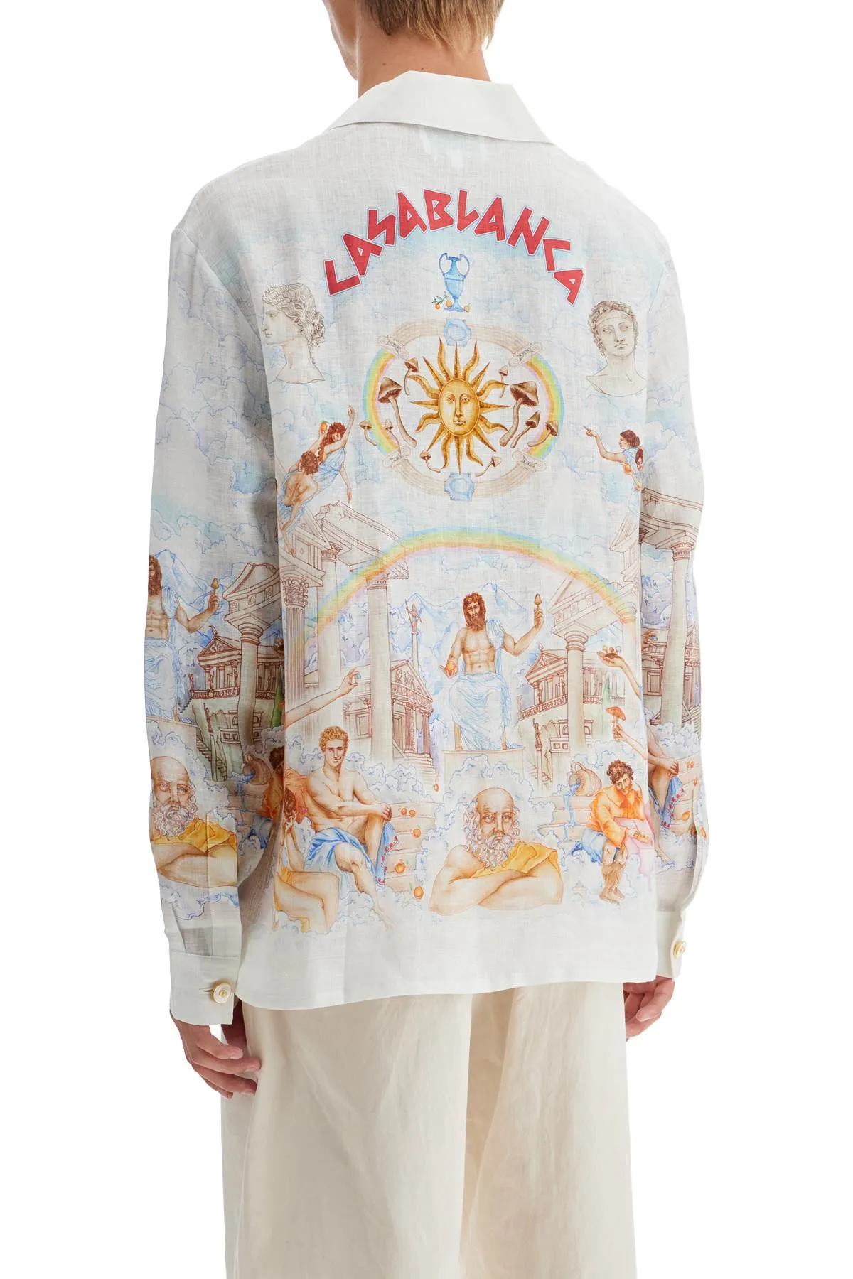 CASABLANCA Temple Knowledge Linen Shirt