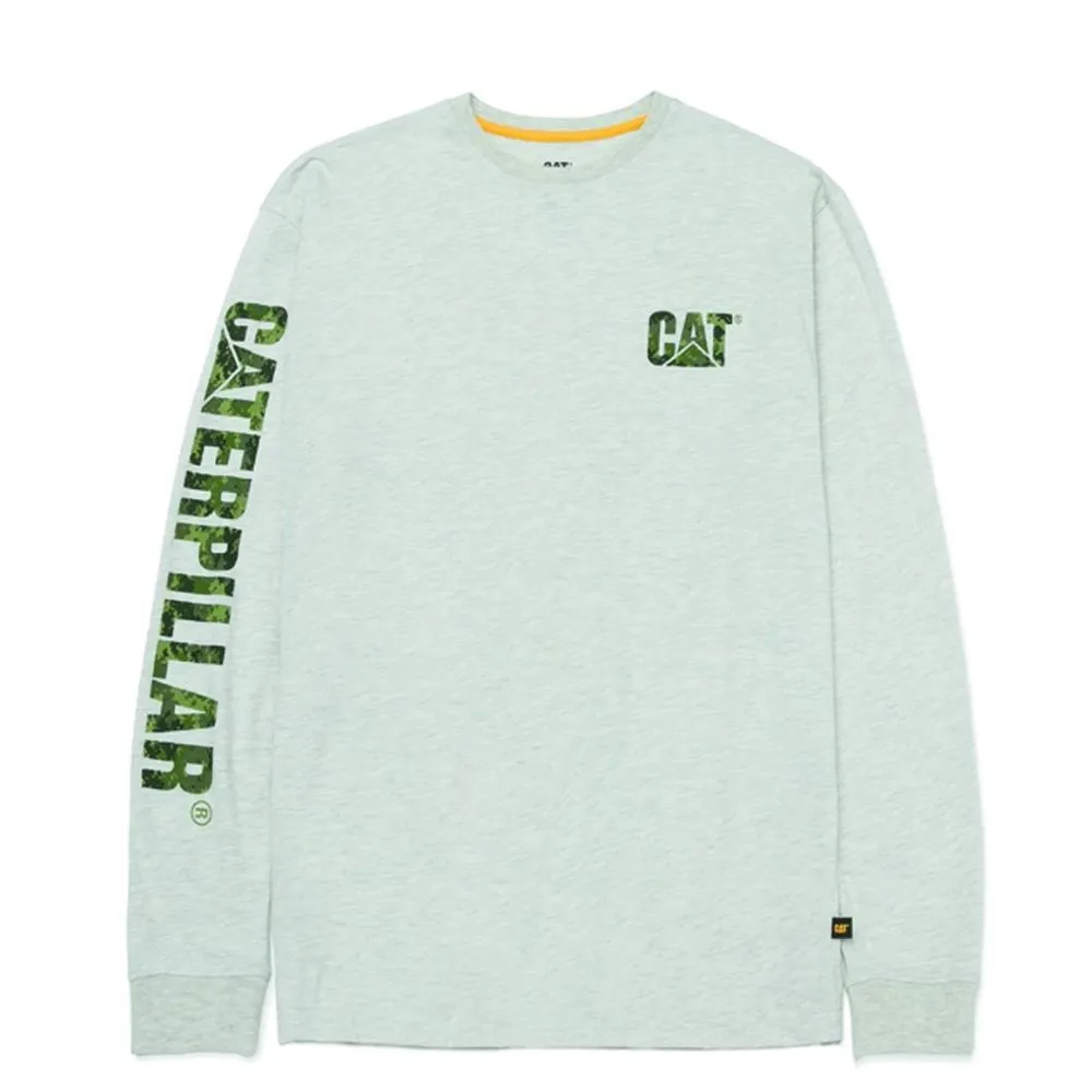 CAT Trademark Long Sleeve Work Shirt - Cream Heather