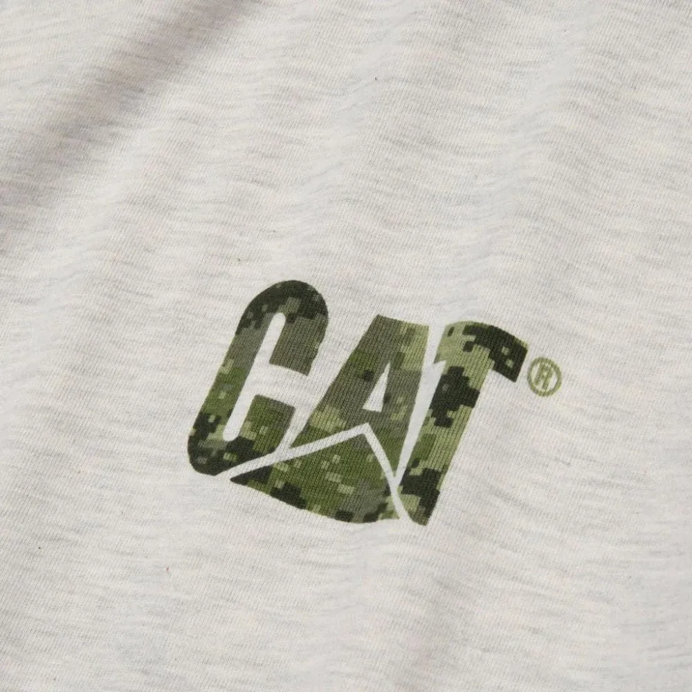 CAT Trademark Long Sleeve Work Shirt - Cream Heather