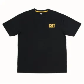 CAT Work T-Shirt - Black, Short Sleeve, with Logo