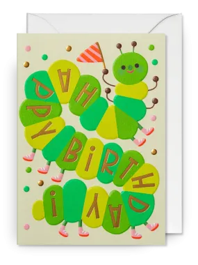 Caterpillar Birthday Card - Happy & Vibrant Design