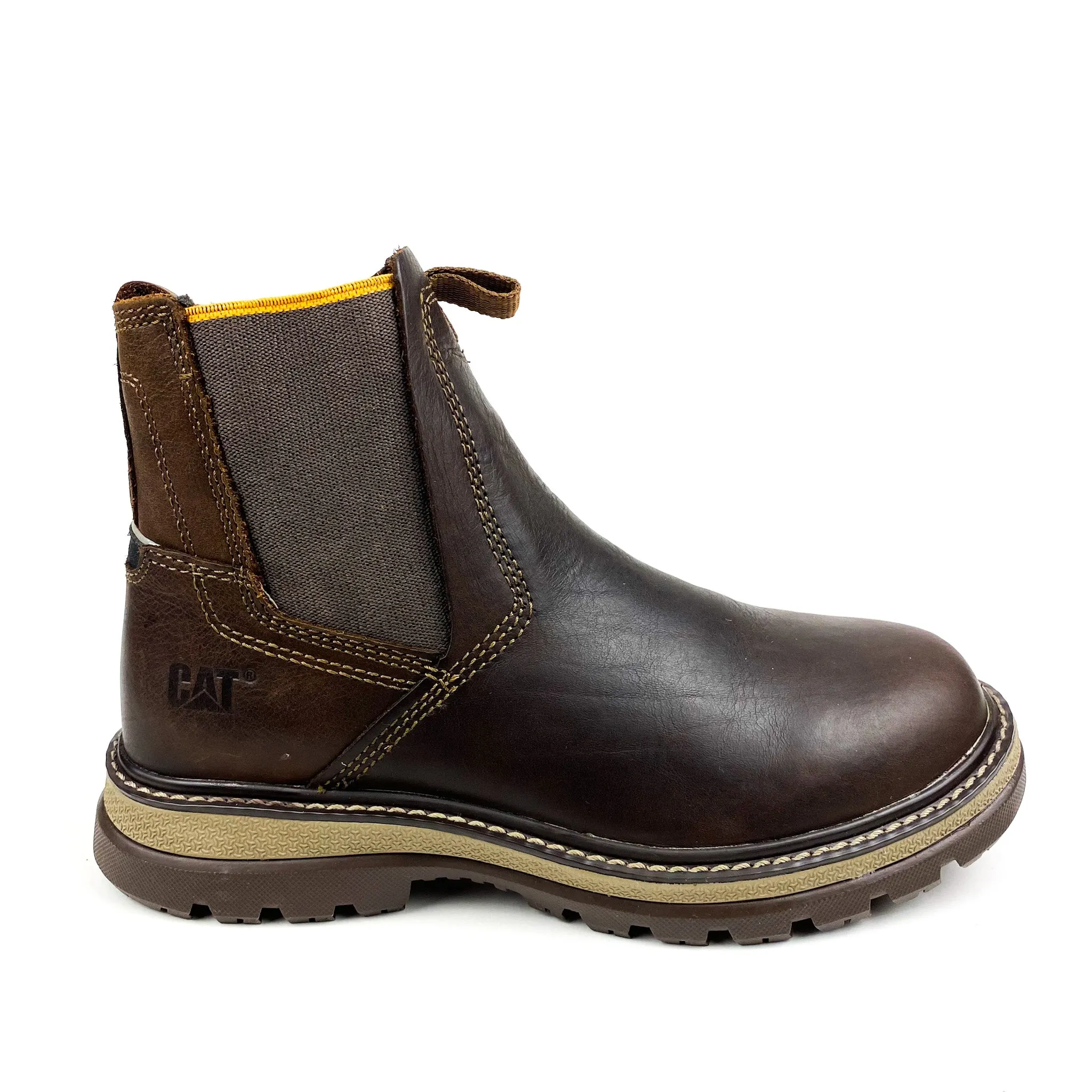 Caterpillar men's brown boots.