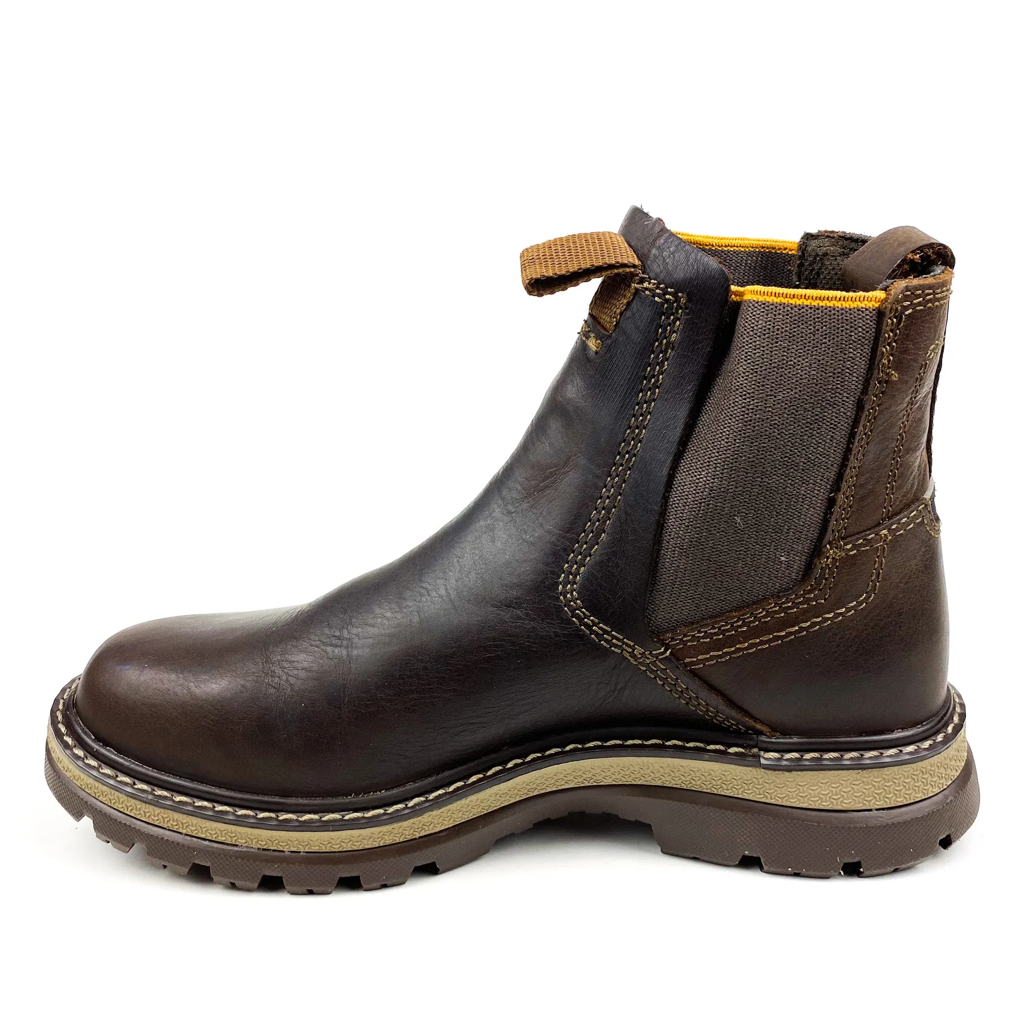 Caterpillar men's brown boots.