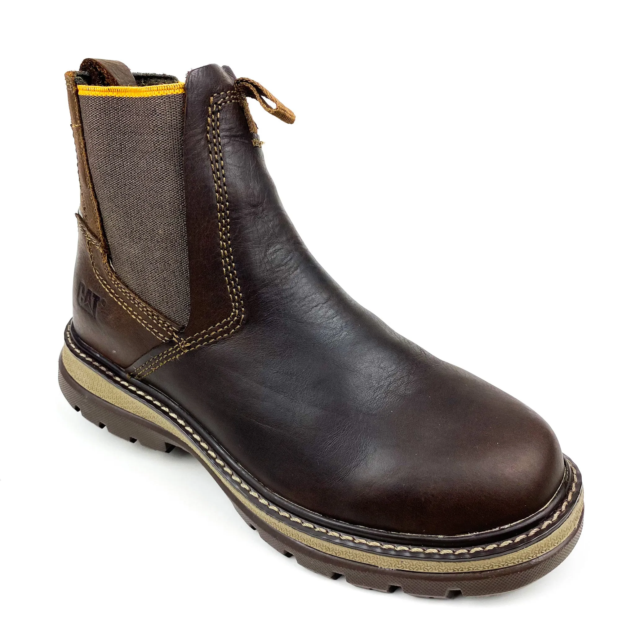 Caterpillar men's brown boots.