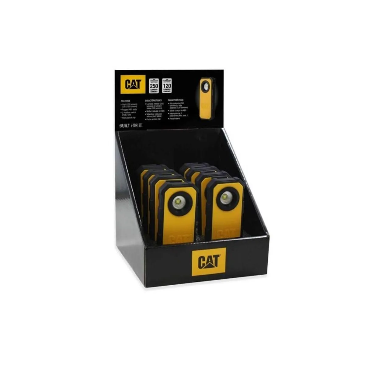 Caterpillar Pocket Spot Light 250LM 8Pcs Display Yellow/Black