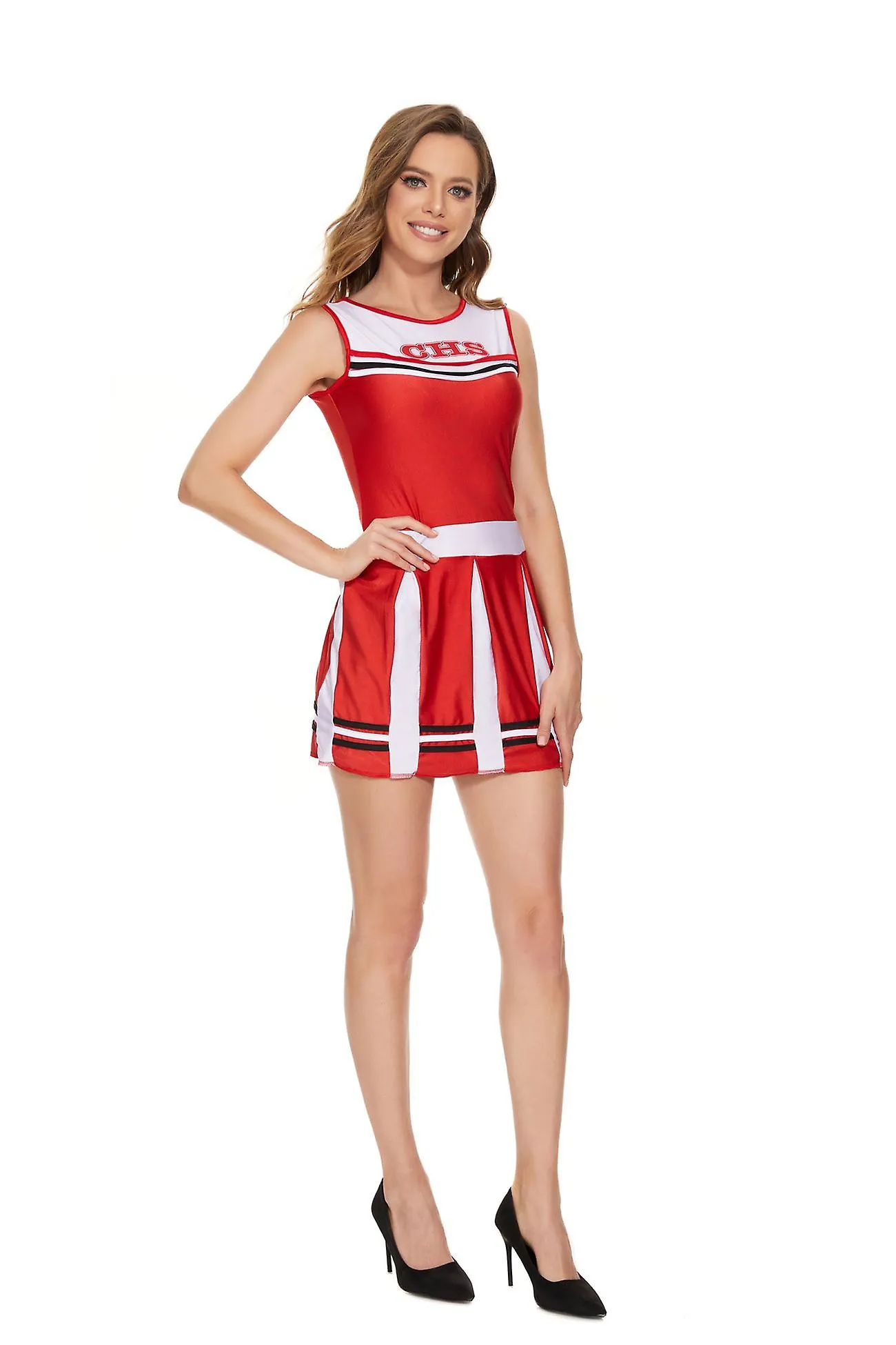 Cheerleader Costume Cheer Uniform Cheerleading Dress W Pom Poms