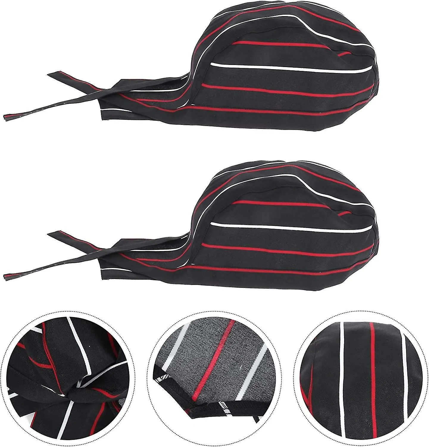 Chef Hat With Adjustable Strap Chef Kitchen Hat Restaurant Chef Hat Pirate Restaurant Chef Waiter Service Uniform (black Red And