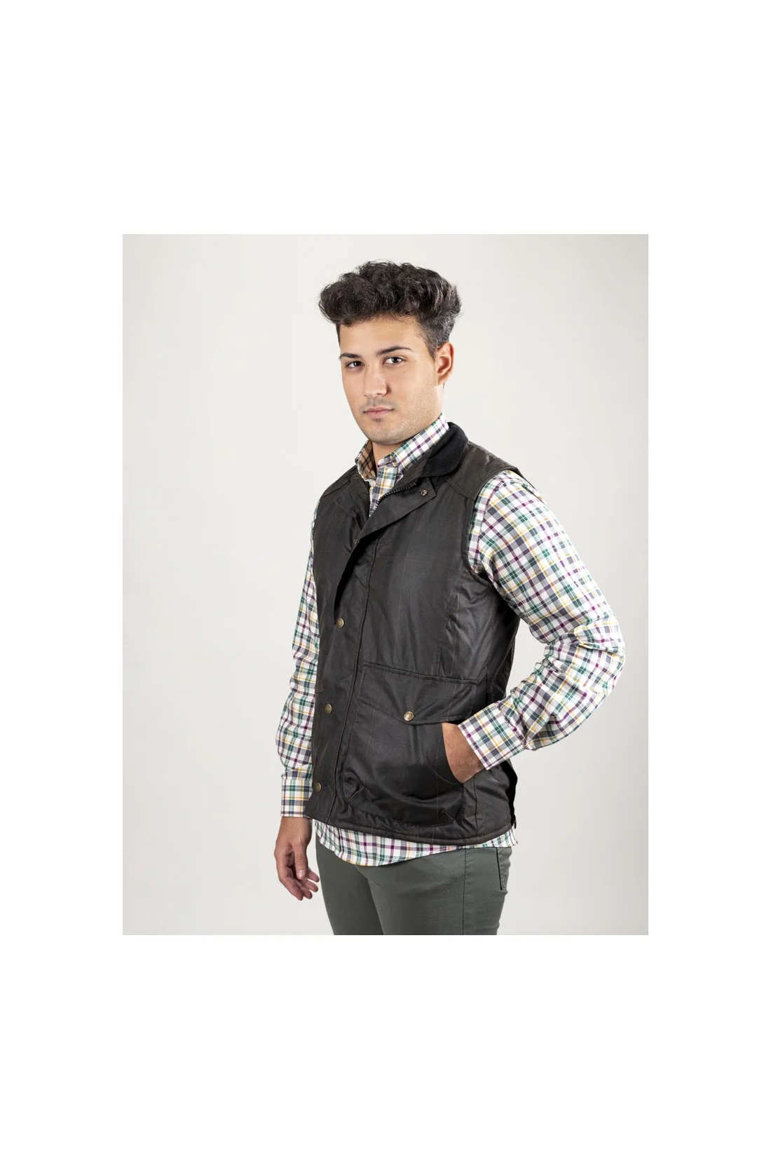 CHELSEA MENS TARTAN GILET