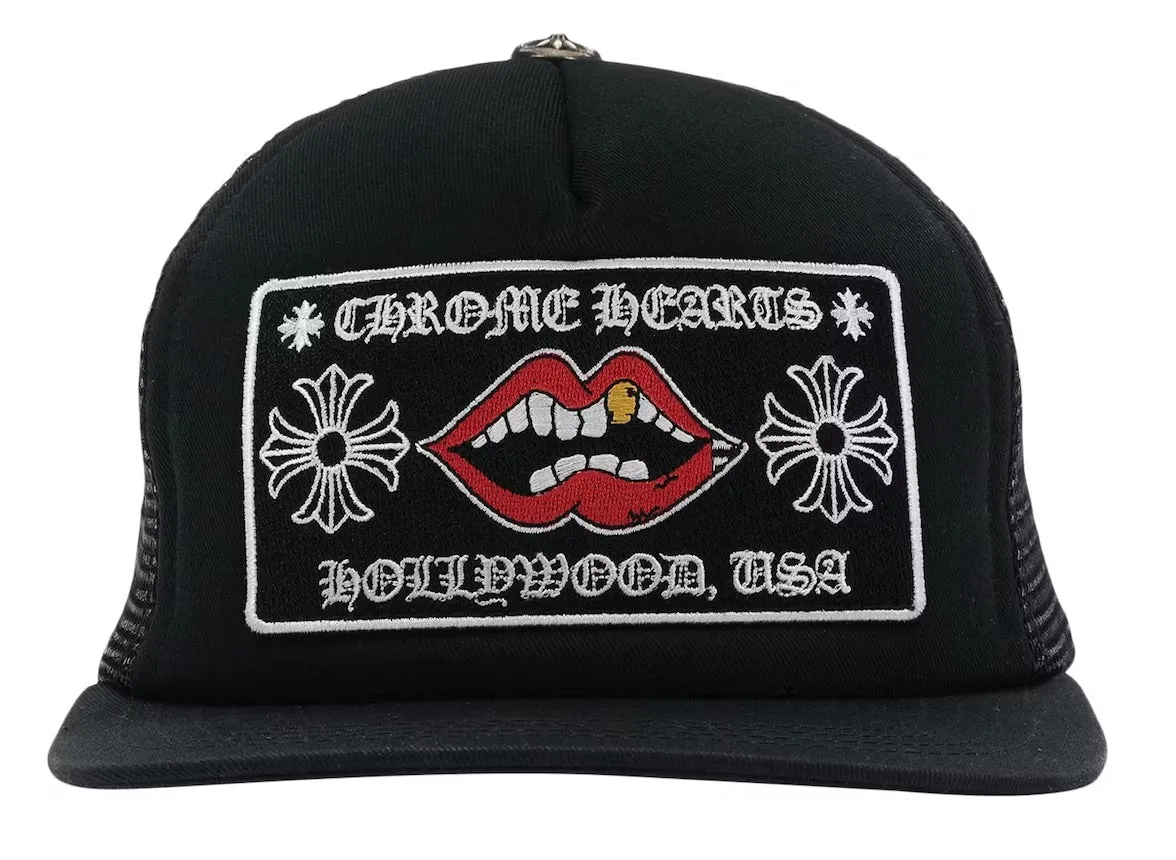 Chrome Hearts Chomper Hollywood Trucker Hat - Black.