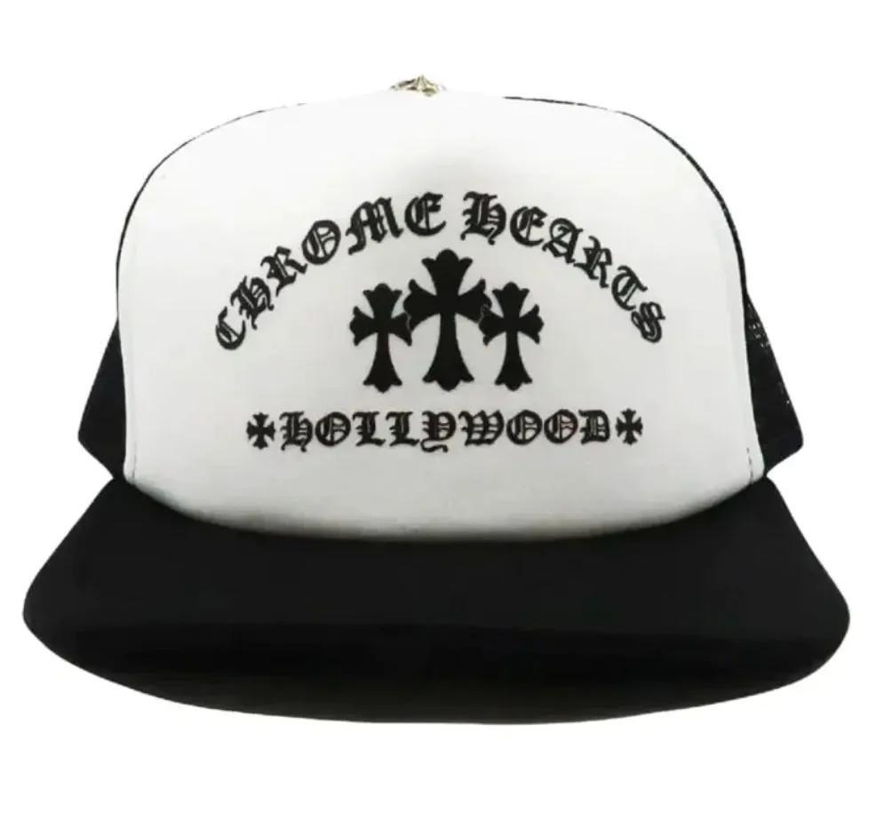 Chrome Hearts King Taco Trucker Hat White Black