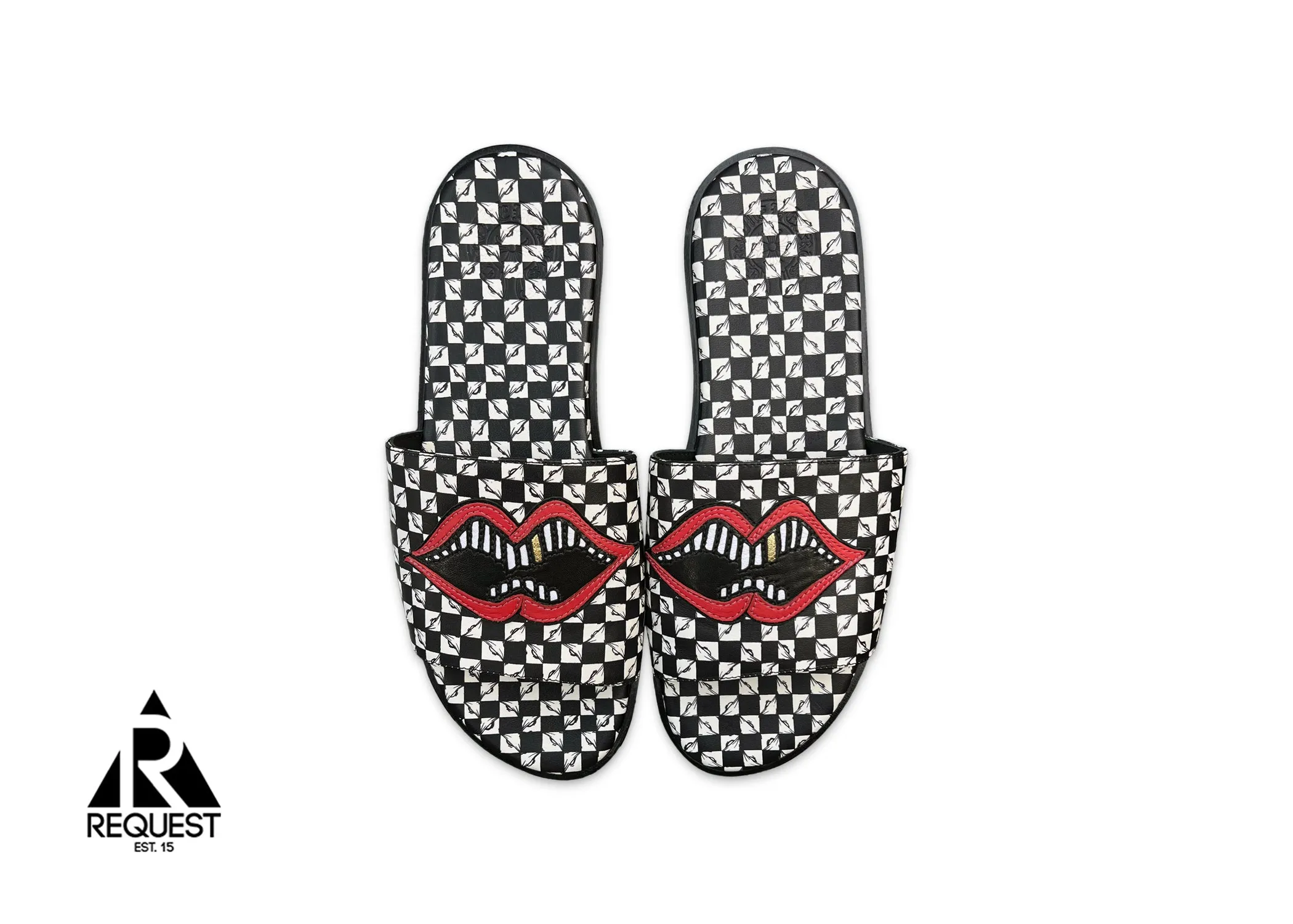 Chrome Hearts Matty Boy Chomper Slides - Black/White.