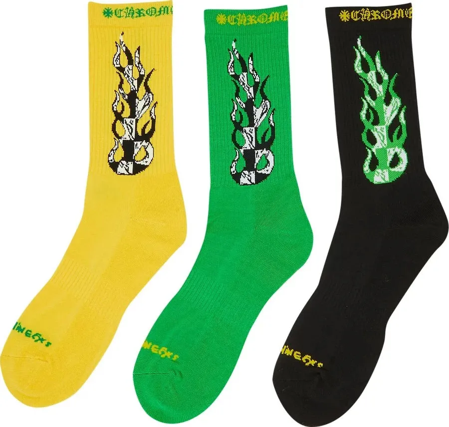 CHROME HEARTS Matty Boy Flame Socks - 3 Pack | Google SEO