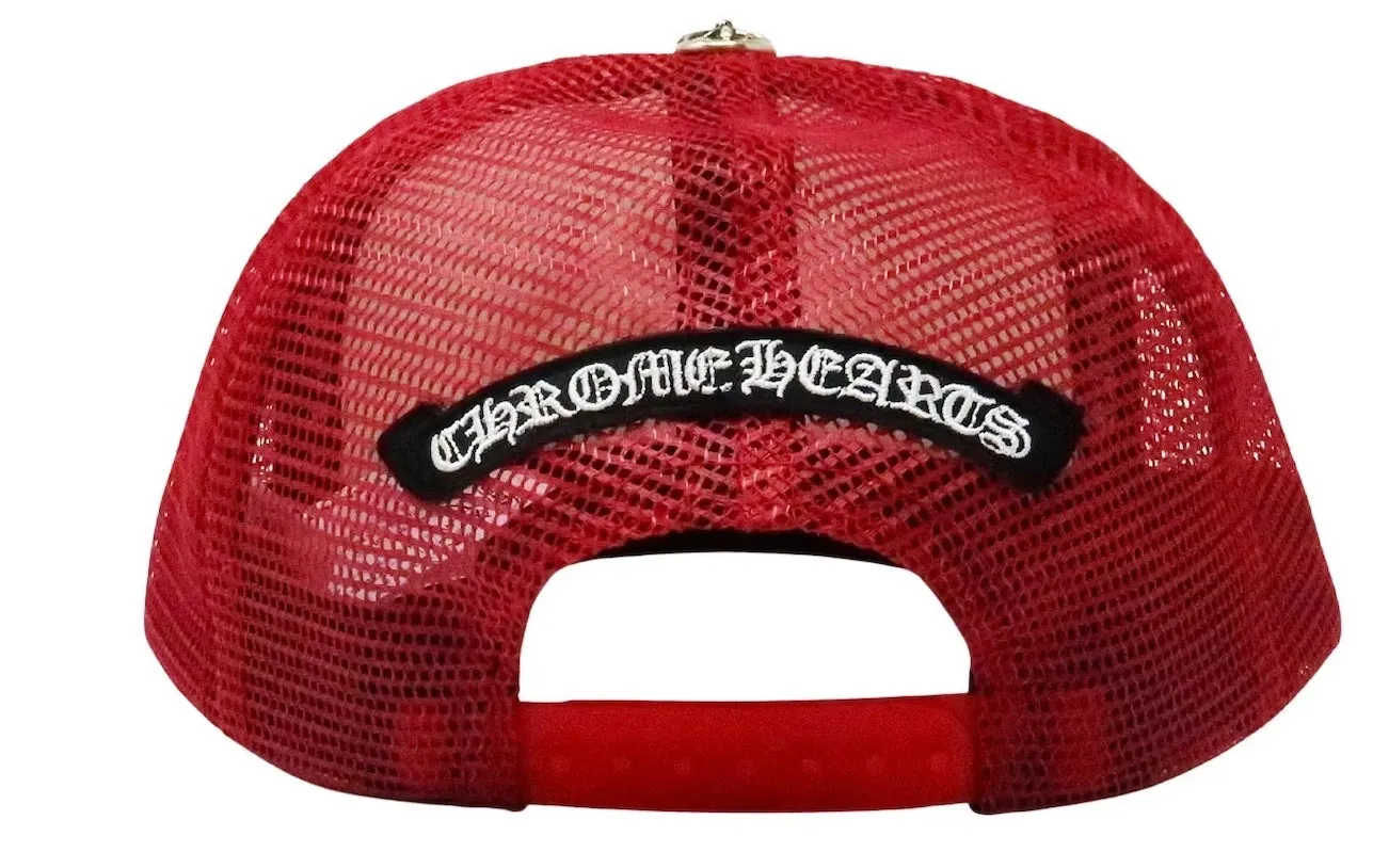 Chrome Hearts Red and White King Taco Trucker Hat