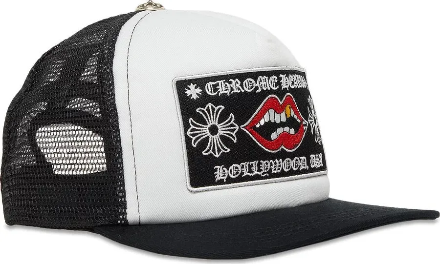 Chrome Hearts Trucker Hat White - Hollywood Chomper Truck Cap