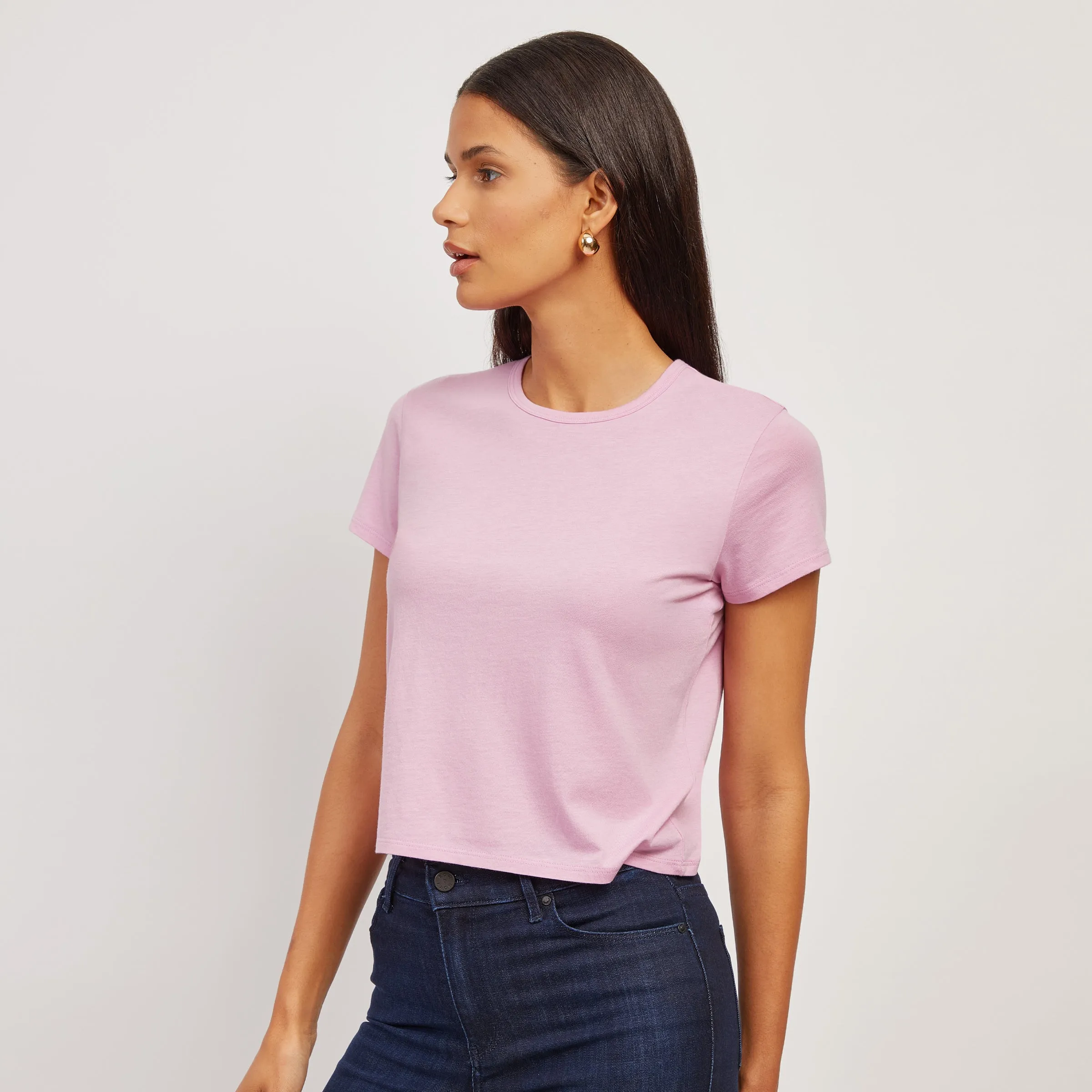 Cropped Fitted Crew Marcy Tee