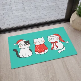 Cute Cats Christmas Floor Mat