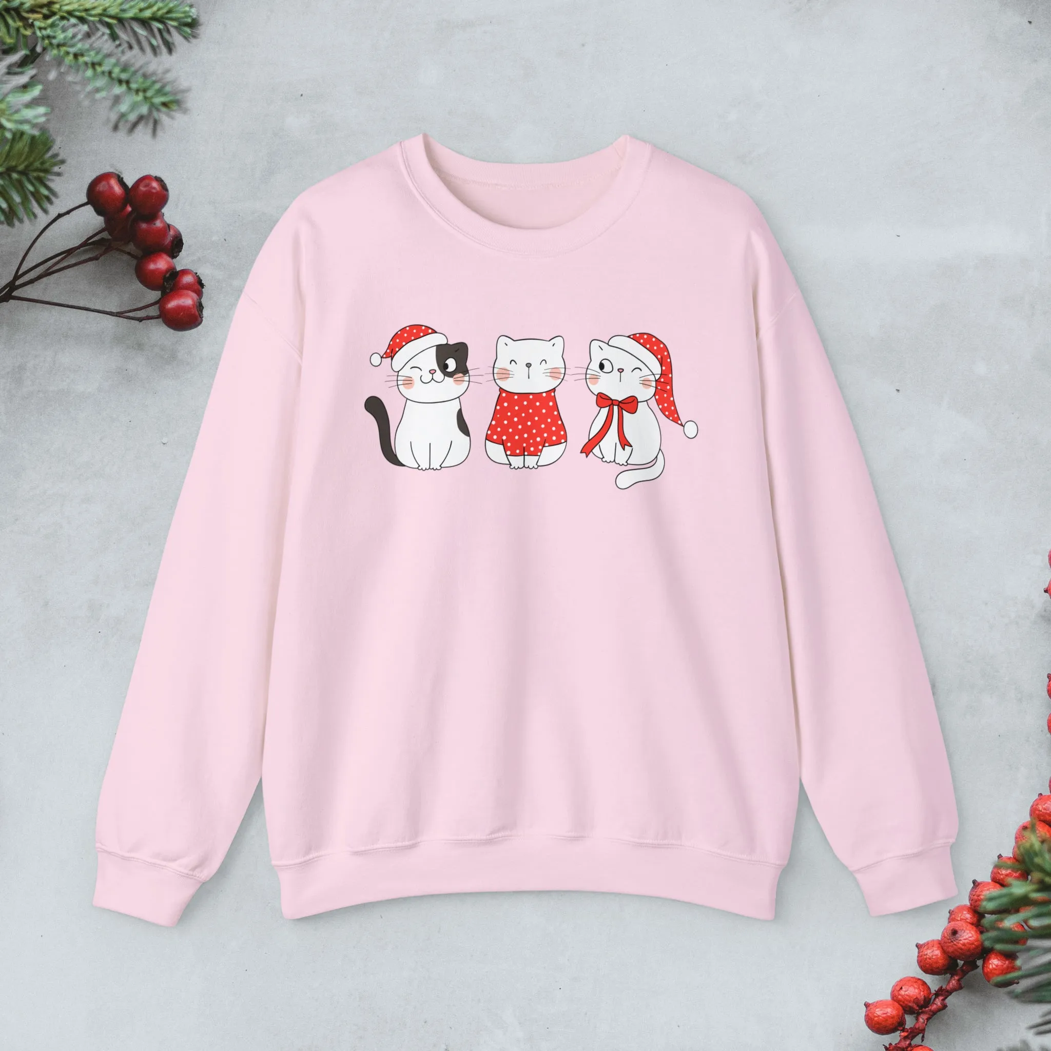 Cute Cats Trio Christmas Sweatshirt