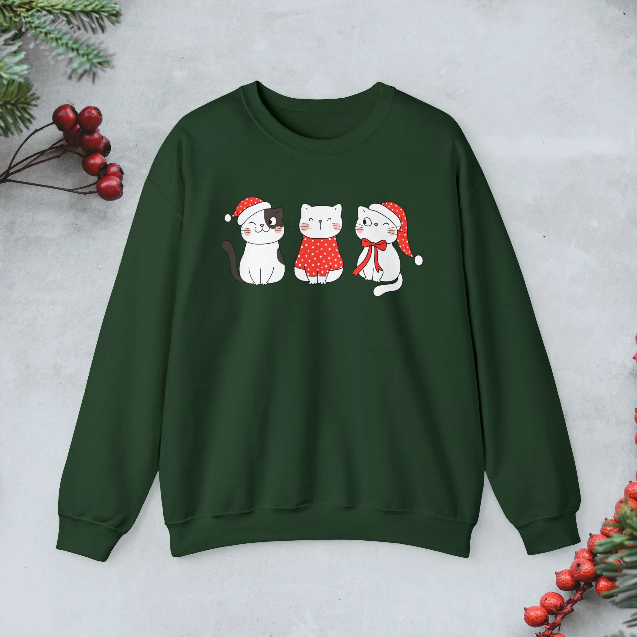 Cute Cats Trio Christmas Sweatshirt