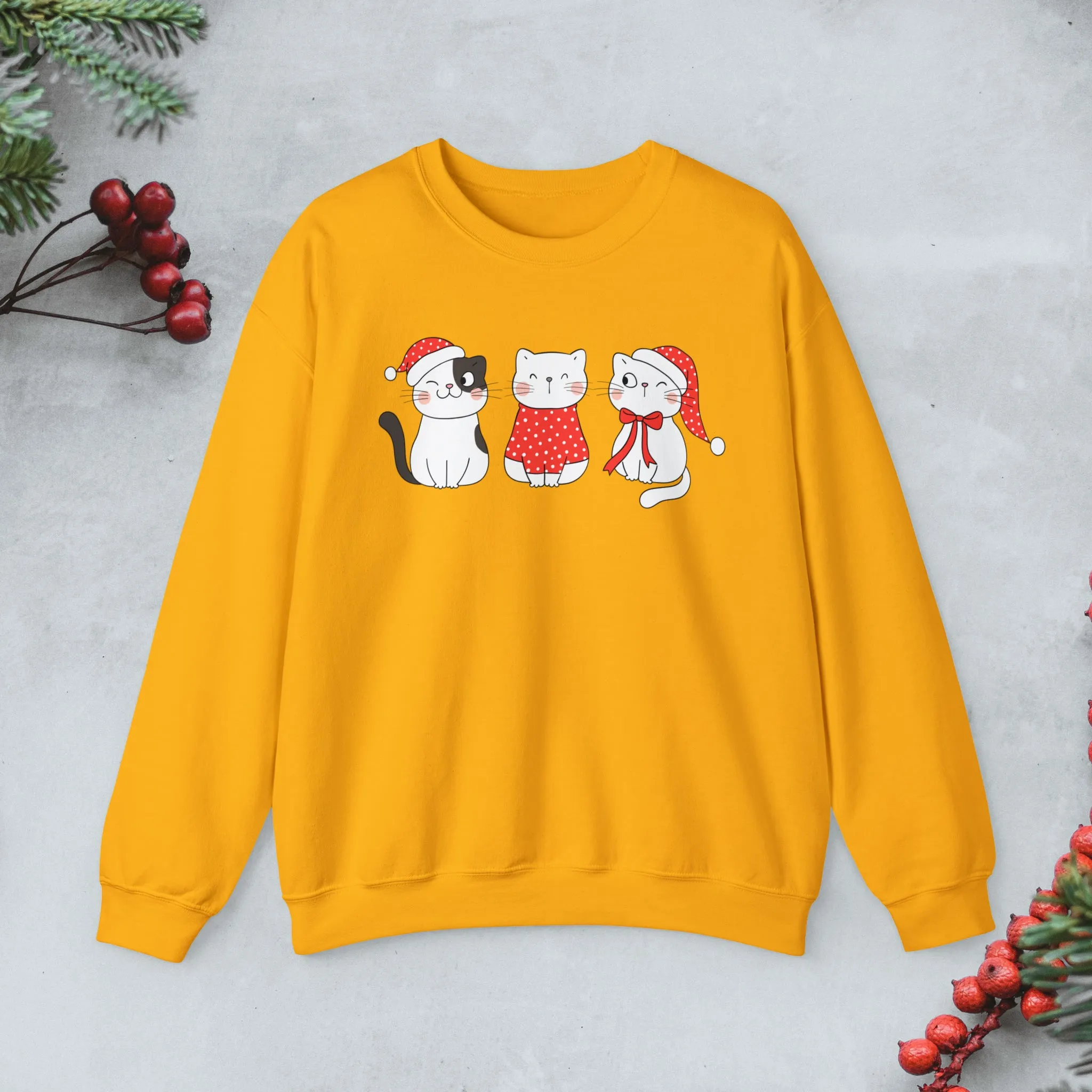 Cute Cats Trio Christmas Sweatshirt