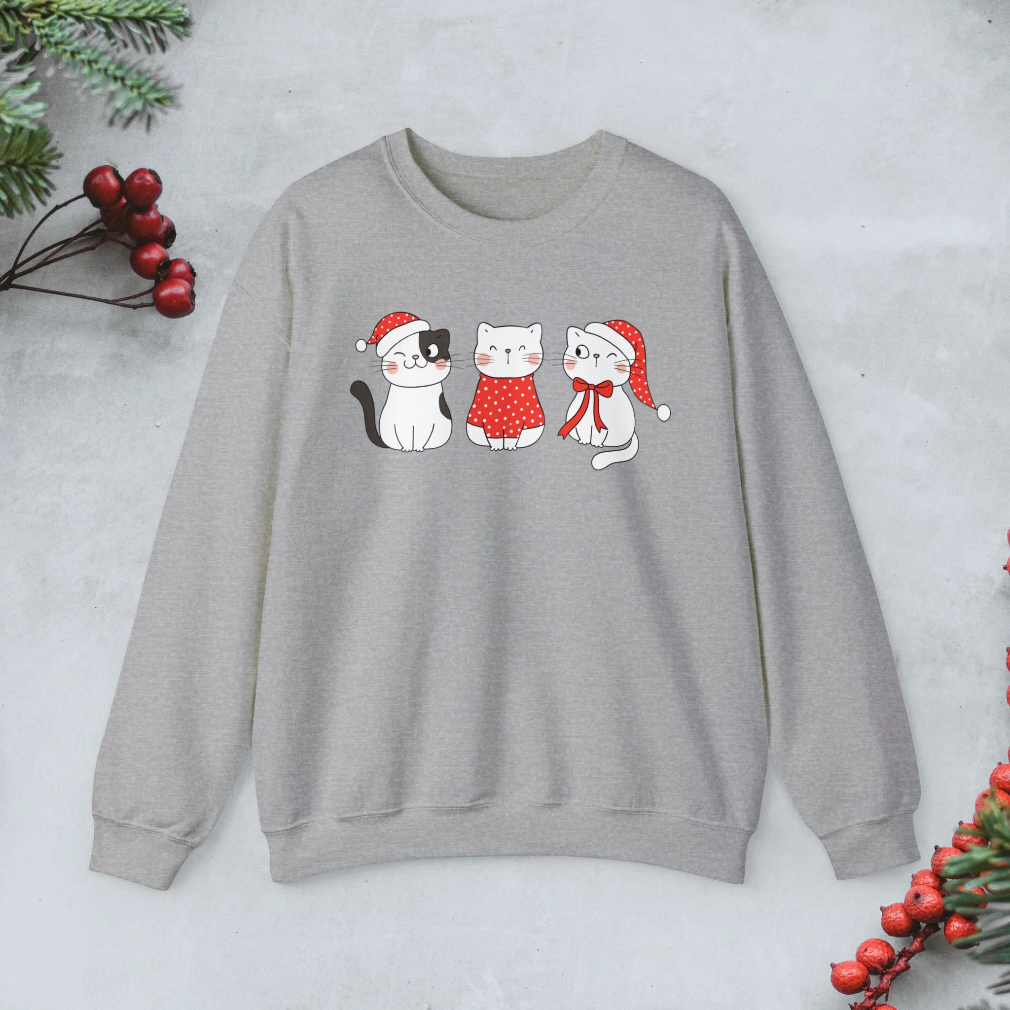 Cute Cats Trio Christmas Sweatshirt