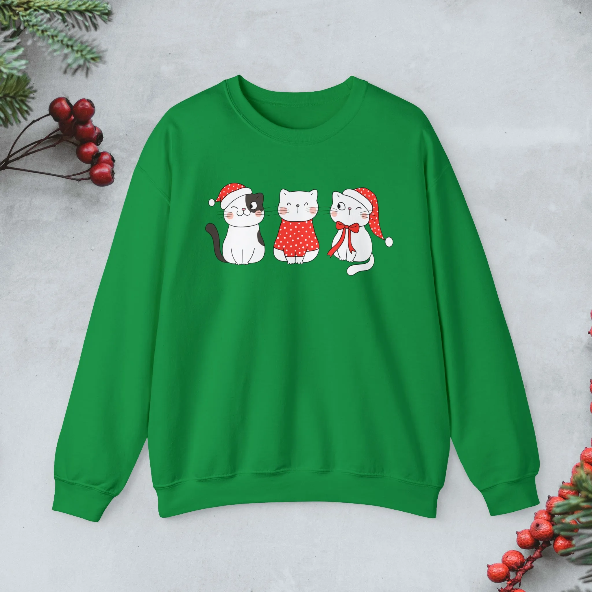 Cute Cats Trio Christmas Sweatshirt