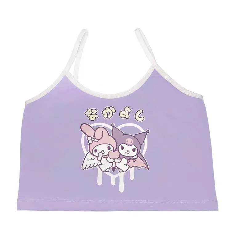 Cute Kuromi Softgirl Sling Vest with Printing - BY50095