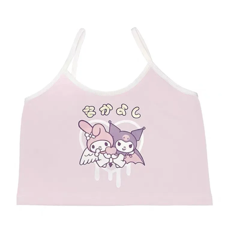 Cute Kuromi Softgirl Sling Vest with Printing - BY50095