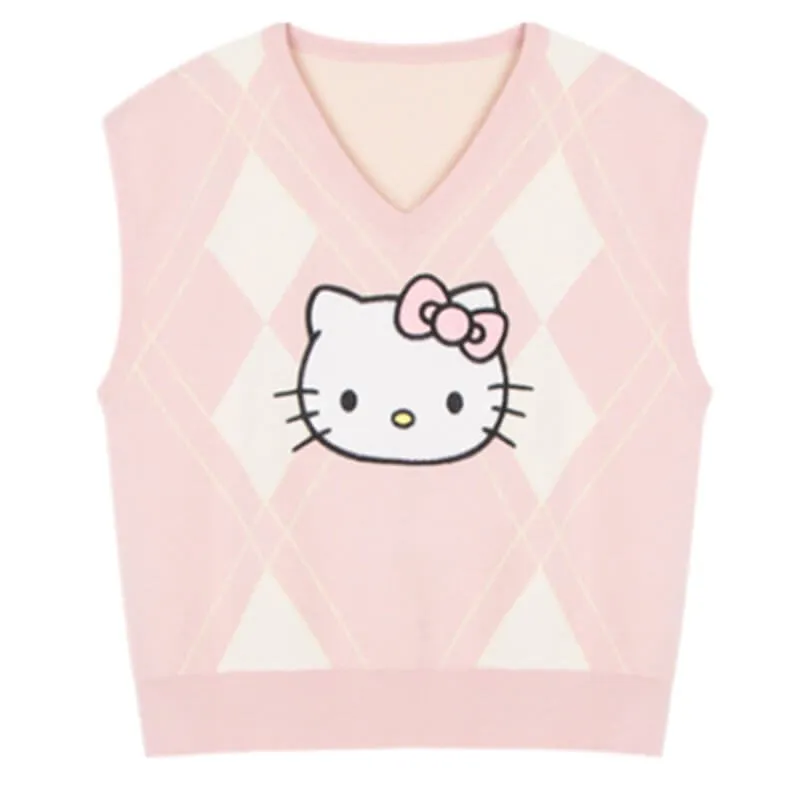 Cute Pink Hello Kitty Knit Vest - BY9001