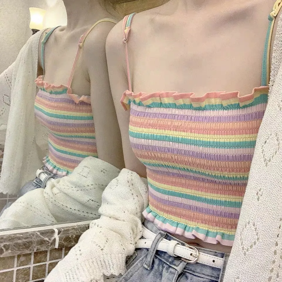 Cute Rainbow Striped Vest - BY29000