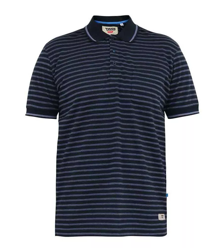 D555 Big Mens Jersey Polo Shirt With Woven Full Stripe (ROSEMARY)