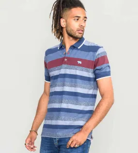 D555 Mens Jacquard Stripe Polo Shirt With Chest Embroidery (KNIGHTSBRIDGE)